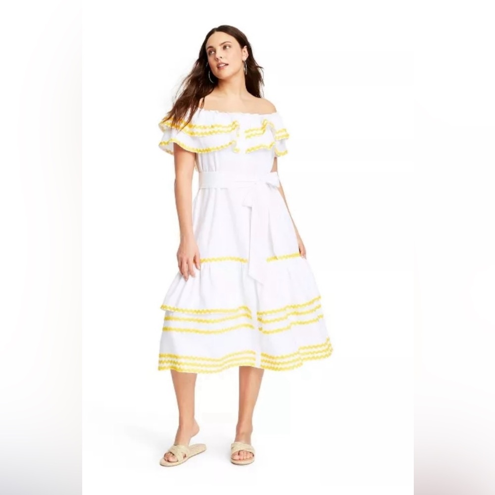 Lisa Marie Fernandez X Target Women’s Linen Dress White Yellow
